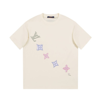 루이비통 남성  아이보리 크루넥 반팔티 - Louis vuitton Mens Ivory Short sleeved Tshirts - lv1398x