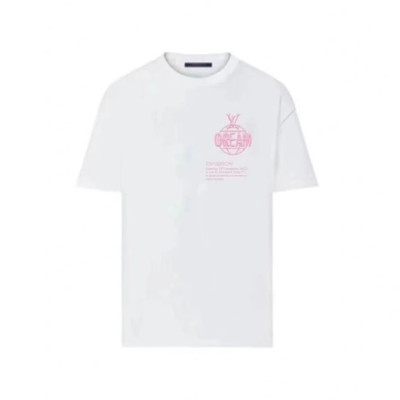 루이비통 남성 화이트 크루넥 반팔티 - Louis vuitton Mens White Short sleeved Tshirts - lv1406x