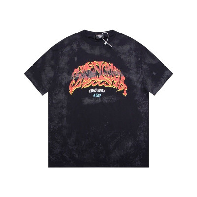 발렌시아가 남성 블랙 크루넥 반팔티 - Balenciaga Mens Black Short sleeved Tshirts - ba491x