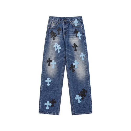 크롬하츠 남성 트렌디 블루 청바지 - Chrom Hearts Mens Blue Jeans - ch167x