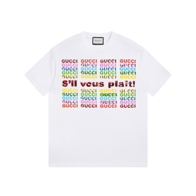 구찌 남/녀 화이트 크루넥 반팔티 - Gucci Unisex White Short sleeved Tshirts - gu787x