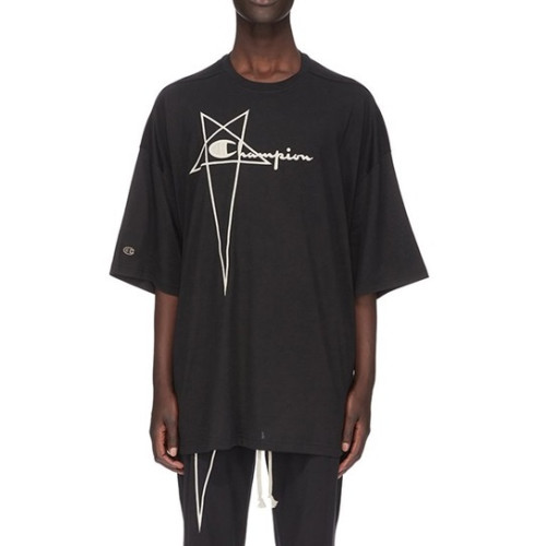 릭 오웬스 남성 모던 블랙 반팔티 - Rick Owens Mens Black Short sleeved Tshirts - ri125x