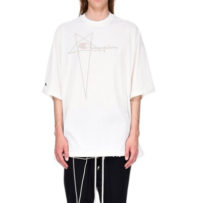 릭 오웬스 남성 모던 화이트 반팔티 - Rick Owens Mens White Short sleeved Tshirts - ri126x