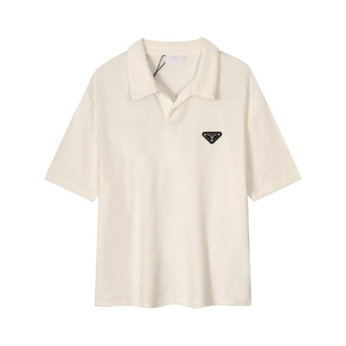 프라다 남성 아이보리 폴로 반팔티 - Prada Mens Ivory Short sleeved Tshirts - pr597x