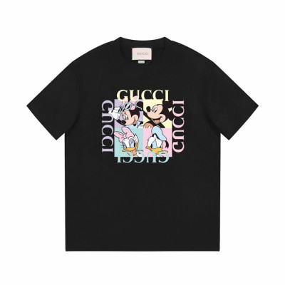 구찌 남/녀 블랙 크루넥 반팔티 - Gucci Unisex Black Short sleeved Tshirts - gu831x