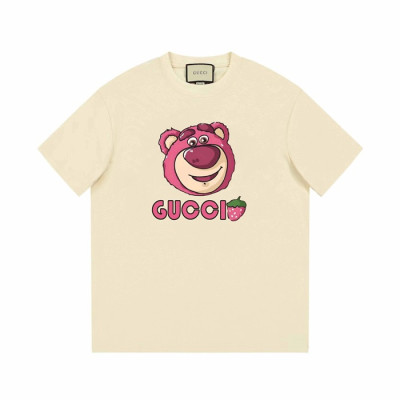 구찌 남/녀 아이보리 크루넥 반팔티 - Gucci Unisex Ivory Short sleeved Tshirts - gu834x