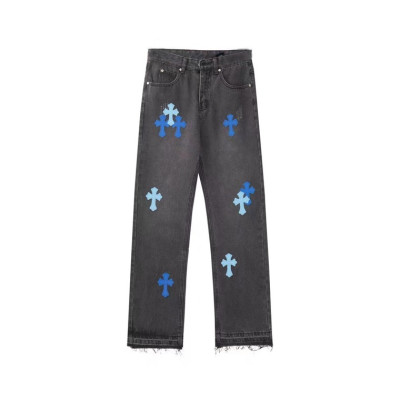 크롬하츠 남성 트렌디 블랙 청바지 - Chrom Hearts Mens Black Jeans - ch180x