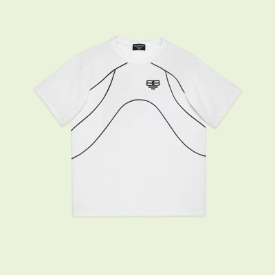 발렌시아가 남성 화이트 크루넥 반팔티 - Balenciaga Mens White Short sleeved Tshirts - ba517x