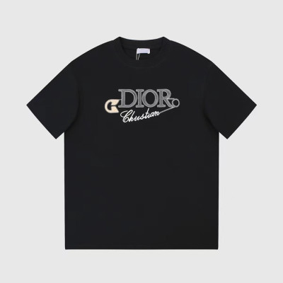 디올 남성 블랙 크루넥 반팔티 - Dior Mens Black Short sleeved Tshirts - di573x