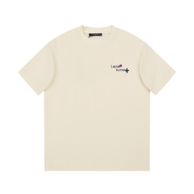 루이비통 남성 크루넥 아이보리  반팔티 - Louis vuitton Mens Ivory Short sleeved Tshirts - lv1575x