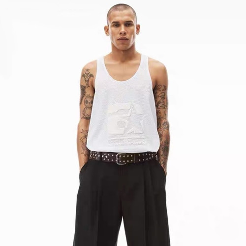 알렉산더왕 남성 화이트 나시 - Alexanderwang Mens White Sleeve less Tshirts - alx254x