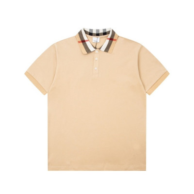 버버리 남성 베이지 크루넥 반팔티 - Burberry Mens Beige Short Sleeved Tshirts - bu219x