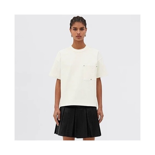 보테가베네타 남/녀 크루넥 화이트 반팔티 - Bottega veneta Unisex White Tshirts - bv108x