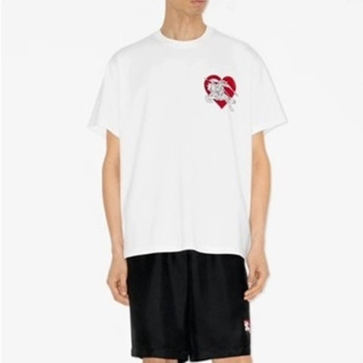 버버리 남성 화이트 크루넥 반팔티 - Burberry Mens White Short Sleeved Tshirts - bu226x