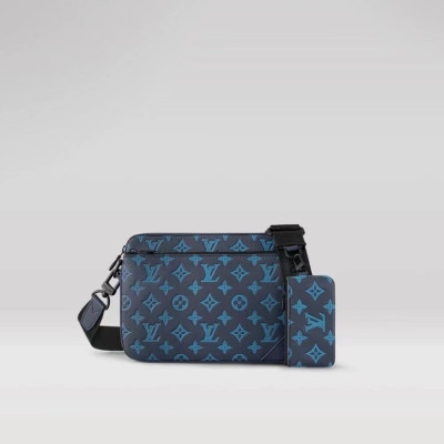 루이비통 남성 블루 메신저백 - Louis vuitton Mens Blue Cross Bag - lv1651x