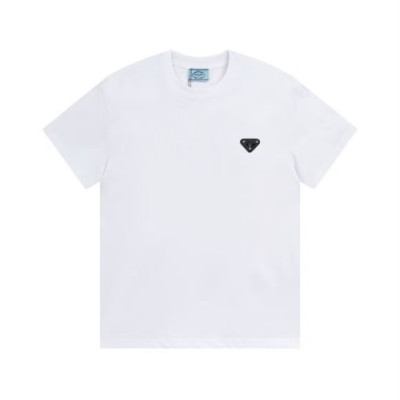 프라다 남성 크루넥 화이트 반팔티 - Prada Mens White Short sleeved Tshirts - pr640x