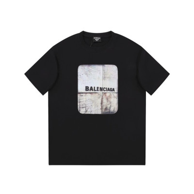 발렌시아가 남성 블랙 크루넥 반팔티 - Balenciaga Mens Black Short sleeved Tshirts - ba539x