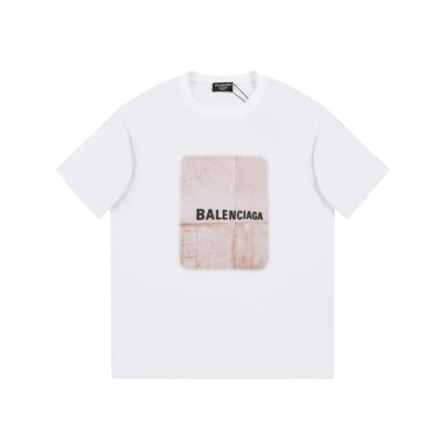 발렌시아가 남성 화이트 크루넥 반팔티 - Balenciaga Mens White Short sleeved Tshirts - ba540x