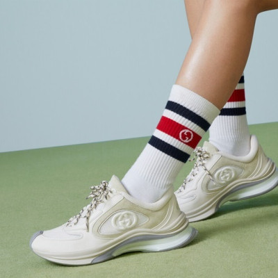 구찌 남/녀 GG 화이트 라이톤 - Gucci Unisex White Sneakers- gu908X