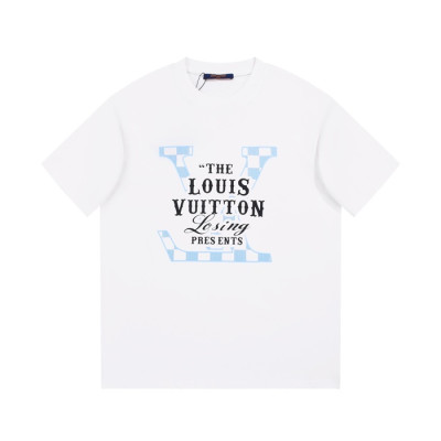 루이비통 남성 크루넥 화이트 반팔티 - Louis vuitton Mens White Short sleeved Tshirts - lv1692x