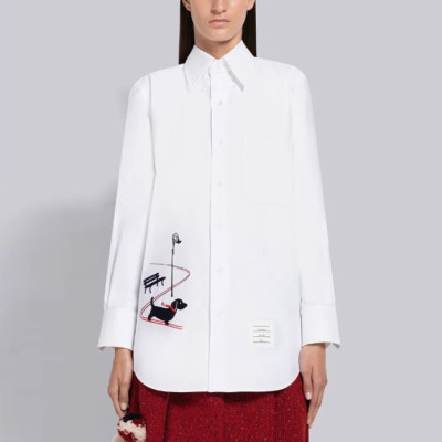 톰브라운 여성 화이트 셔츠 - Thom Browne Womens White Tshirts - tom76x