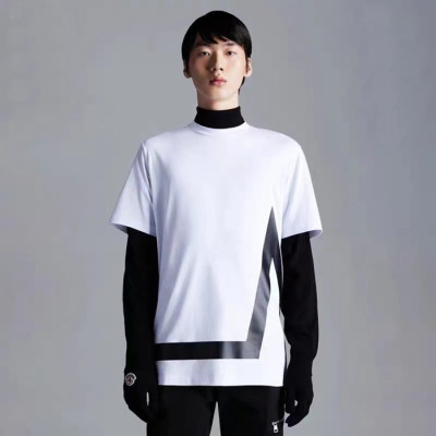 몽클레어 남성 화이트 크루넥 반팔티 - Moncler Mens White Tshirts - mo152x