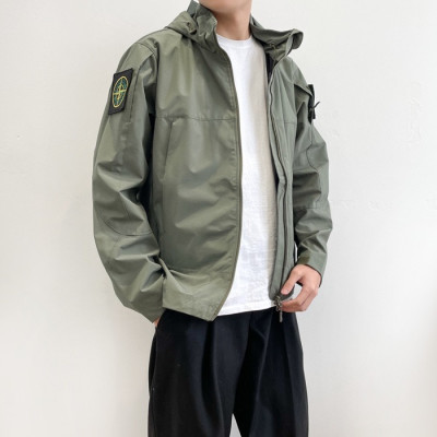 스톤아일랜드 남성 캐쥬얼 카키 자켓 - Stone Island Mens Khaki Jackets - st85x