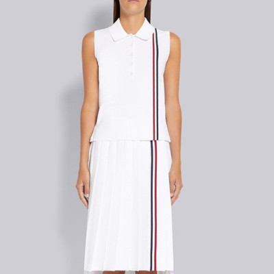 톰브라운 여성 화이트 나시 - Thom Browne Womens White Sleeveless Tshirts - th82x