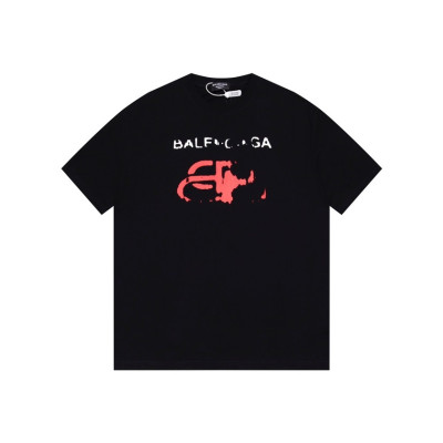 발렌시아가 남성 블랙 크루넥 반팔티 - Balenciaga Mens Black Short sleeved Tshirts - ba566x