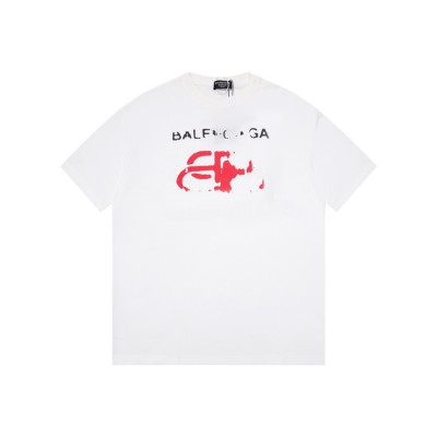 발렌시아가 남성 화이트 크루넥 반팔티 - Balenciaga Mens White Short sleeved Tshirts - ba567x