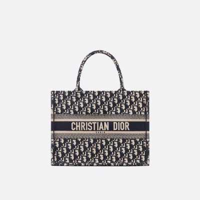 디올 여성 오블리크 자수 북 토트백【매장-450만원대】 - Dior Womens Oblique Navy Book Tote - di656x