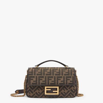 [Premium] 펜디 여성 자카드 FF 패브릭 백 8BR793AKBZF1EM3 - Fendi Womens Brown Shoulder Bag - fe195x