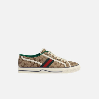 구찌 남/녀 테니스 1977 베이지/에보니 오리지널 스니커즈 【매장-110만원대】 - Gucci Unisex Beige Sneakers - gu988x