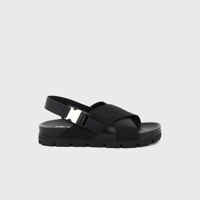 프라다 남성 크로스 버클 스트랩 샌들 【매장-130만원대】 - Prada Mens Black Sandals - pr736x