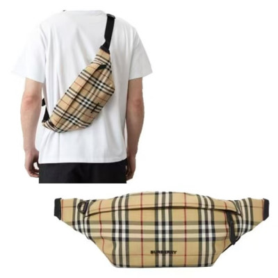 버버리 남성 체크 벨트백 【매장-160만원대】 - Burberry Mens Brown Hip-sack - bu308x