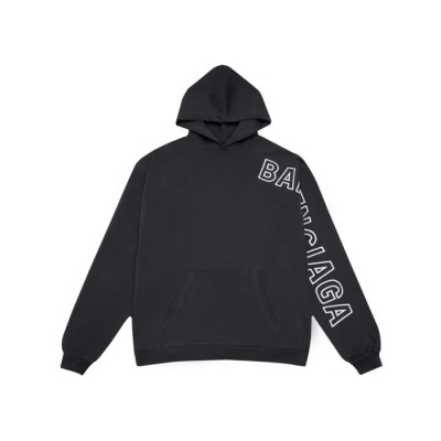 발렌시아가 남성 블랙 후드티 - Balenciaga Mens Black Hoodie - ba698x