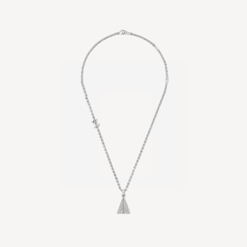 루이비통 LV 남성 페이퍼플레인 목걸이 M01034 【매장-130만원대】 - Louis vuitton Mens White Gold Necklace - acc226x