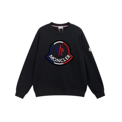 몽클레어 남성 블랙 크루넥 긴팔티 - Moncler Mens Black Tshirts - mo192x