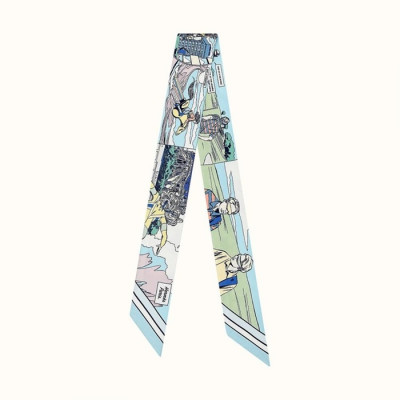 에르메스 여성 WOW 트윌리 스카이블루 【매장-60만원대】 - Hermes Womens Blue Scarf - acc354x