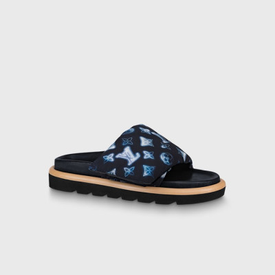 루이비통 남/녀 풀 필로우 플랫 컴포트 뮬 1A9SMQ 【매장-200만원대】 - Louis vuitton Unisex Navy Slippers - lv1905x