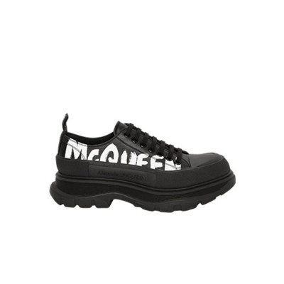 알렉산더 맥퀸 남/녀 그래피티 트레드 슬릭 레이스업【매장-150만원대】 - Alexander McQueen Unisex Black Sneakers - aq07x