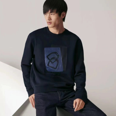 에르메스 남성 모던 네이비 맨투맨 - Hermes Mens Navy Tshirts - he319x