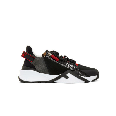 펜디 남성 플로우 블랙/그레이 스웨이드 로우탑 스니커즈 【매장-150만원대】 - Fendi Mens Black Sneakers - fe507x