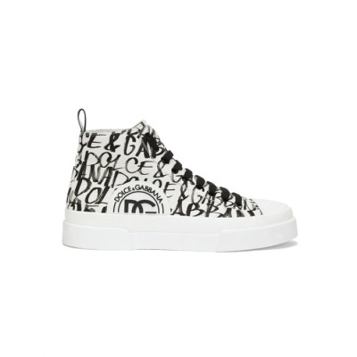 돌체앤가바나 남/녀 DG 로고 프린트 캔버스 스니커즈 【매장-120만원대】 - Dolc&Gabbana Unisex White Sneakers - dol492x