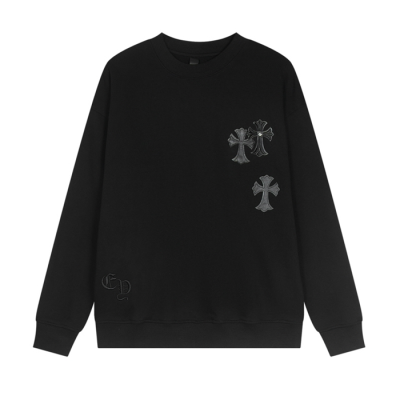 크롬하츠 남성 블랙 맨투맨 - Chrome Hearts Mens Black Tshirts - ch0203x