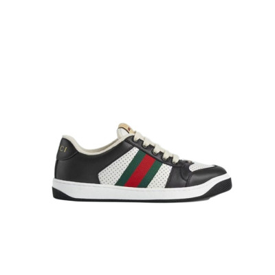 구찌 남/녀 스크리너 레더 스니커즈 ‎546163 【매장-150만원대】 - Gucci Unisex Black Sneakers - gu1033x