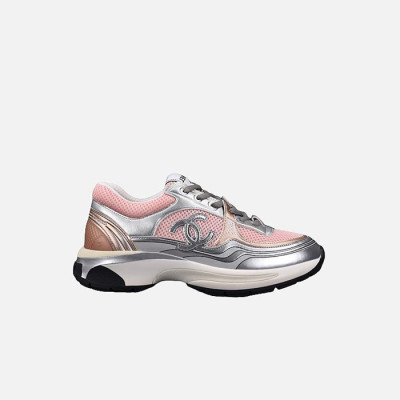 샤넬 여성 CC 로고 샤식스 실버 핑크 테니스 스니커즈 【매장-290만원대】 - Chanel Womens Pink Sneakers - ch528x