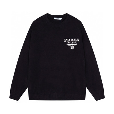프라다 남성 크루넥 블랙 스웨터 - Prada Mens Black Sweaters - pr762x
