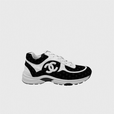 샤넬 여성 프린티드 카프스킨 화이트/블랙 스니커즈 【매장-210만원대】 - Chanel Womens Black Sneakers - ch536x