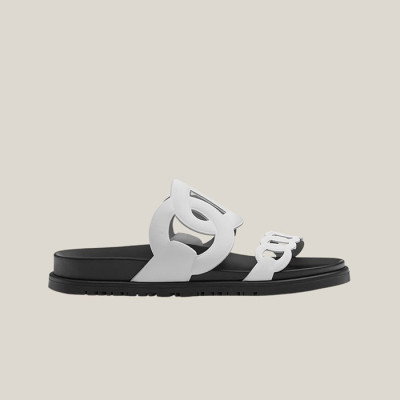 에르메스 여성 엑스트라 시프레 나파 앤 블랑 샌들 【매장-200만원대】 - Hermes Womens White Slippers - he380x